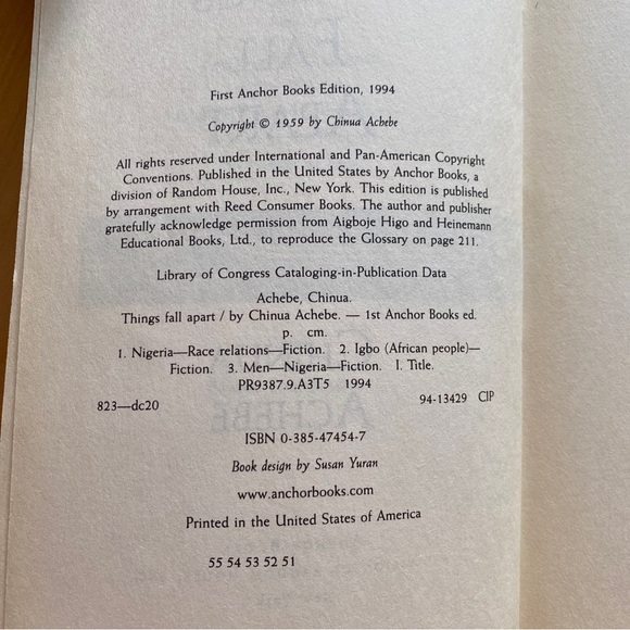 Things Fall Apart by Chinua Achebe 1994 - Picture 4 of 6